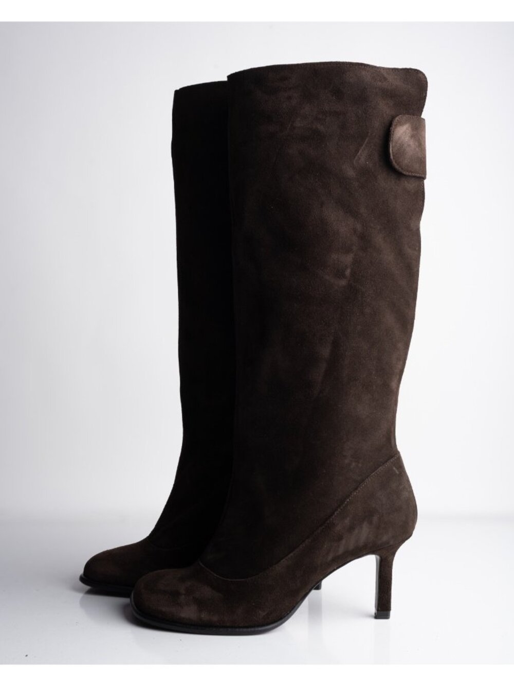 Zara Womens Suede Wide Leg Heeled Boots Brown Sz US 8 EU 39 1034/410 NWD - Picture 6 of 9